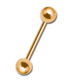 Gold plated barbell with balls